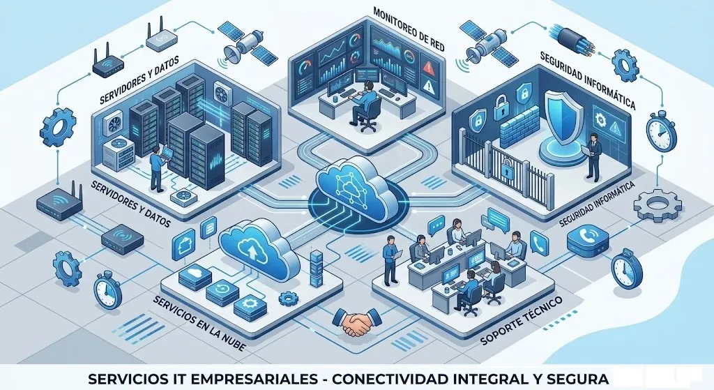 servicios de soporte TI empresarial monitoreo servidores seguridad informática